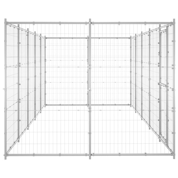 vidaXL Chenil extérieur en acier galvanisé 12,1 m²