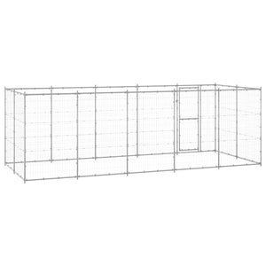 vidaXL Chenil extérieur en acier galvanisé 12,1 m²