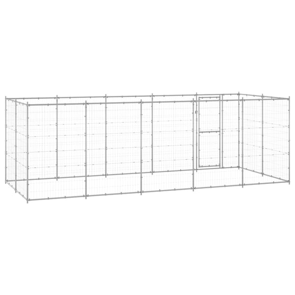 vidaXL Chenil extérieur en acier galvanisé 12,1 m²