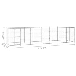 Outdoor-Hundezwinger Verzinkter Stahl 16,94 m²