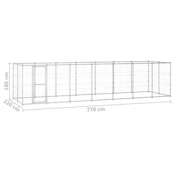 Outdoor-Hundezwinger Verzinkter Stahl 16,94 m²