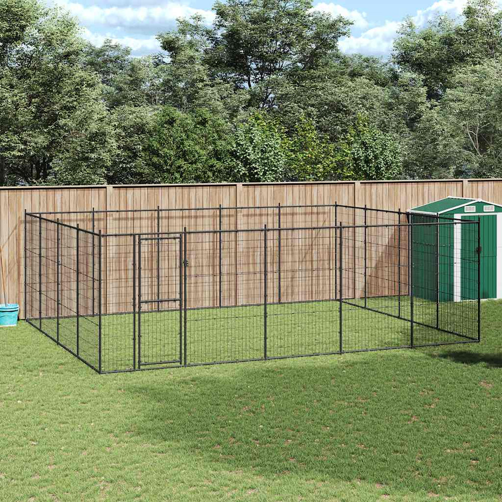 Outdoor-Hundezwinger Stahl 24,2 m²