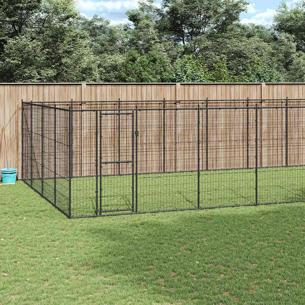 Outdoor-Hundezwinger Stahl 53,24 m²