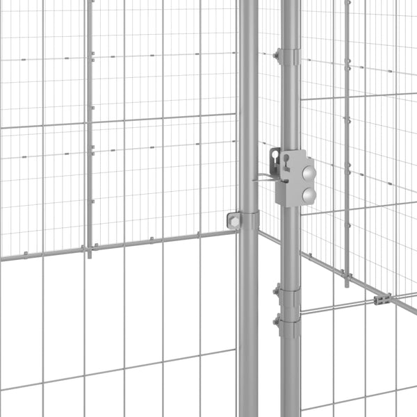 vidaXL Chenil extérieur en acier galvanisé 14,52 m²
