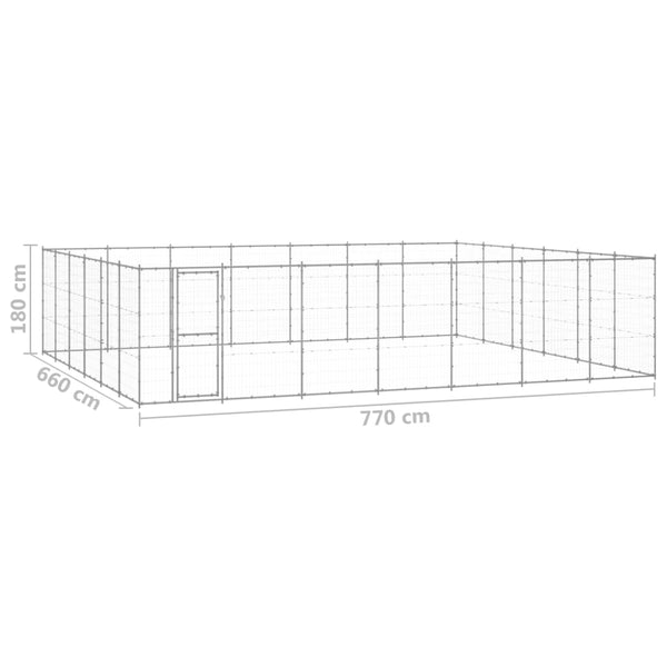 Outdoor-Hundezwinger Verzinkter Stahl 50,82 m²