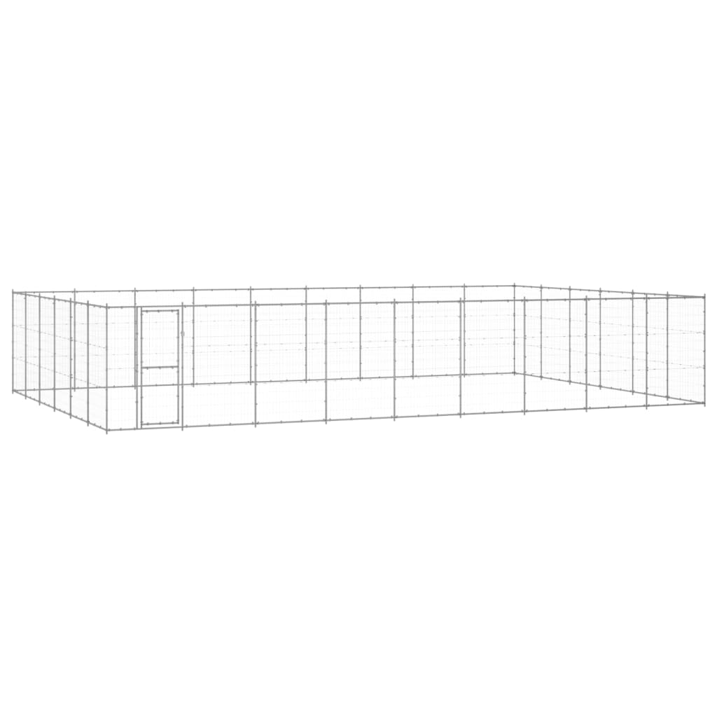 Outdoor-Hundezwinger Verzinkter Stahl 65,34 m²