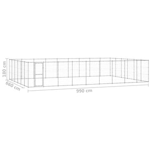 Outdoor-Hundezwinger Verzinkter Stahl 65,34 m²