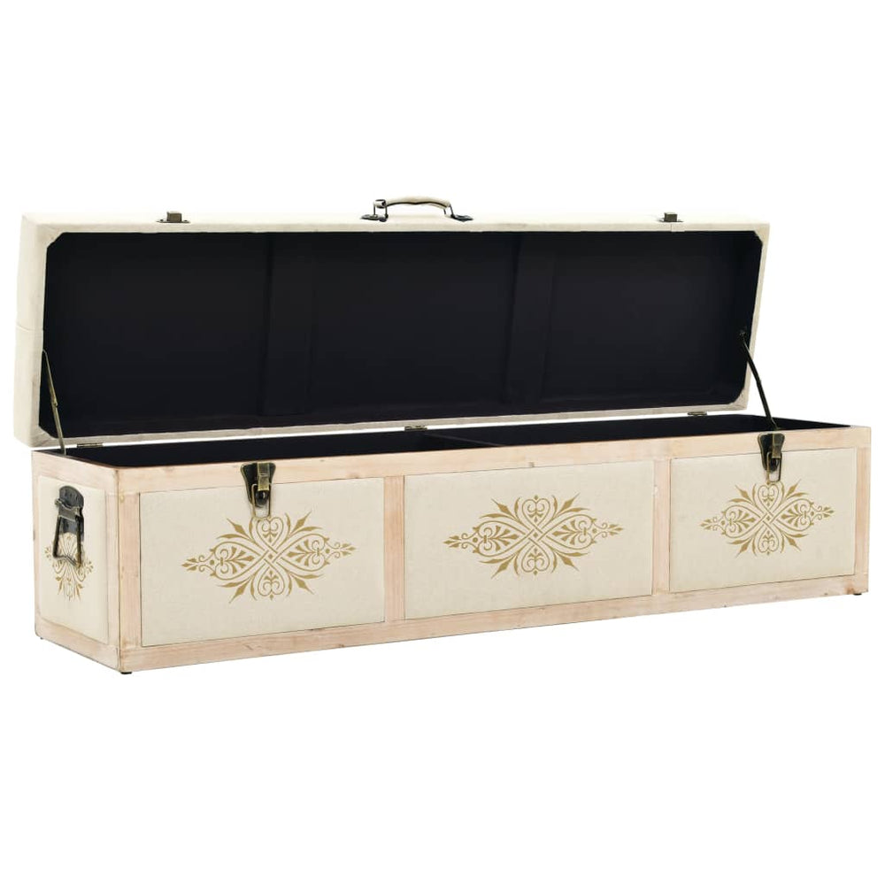 Aufbewahrungsbank Cremefarben 110 cm