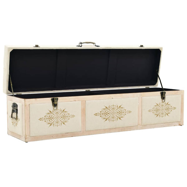 Aufbewahrungsbank Cremefarben 110 cm