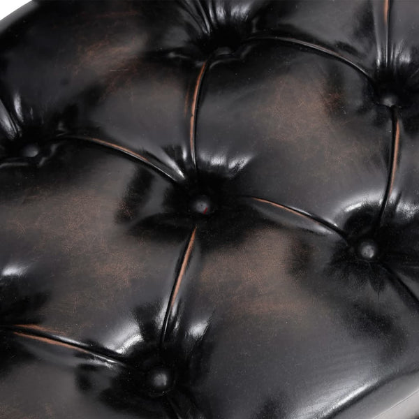 Sitzbank 110cm Schwarz Kunstleder mit Stauraum