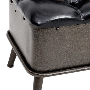 Sitzbank 110cm Schwarz Kunstleder mit Stauraum