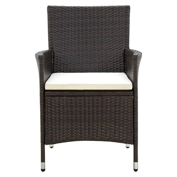 Gartenstühle mit Sitzpolster 2 Stk. Poly Rattan Braun