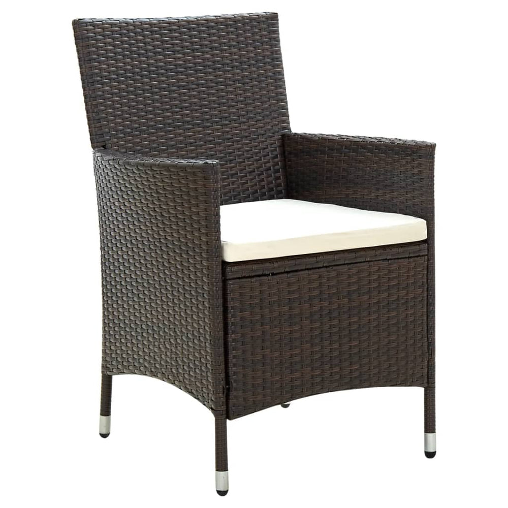 Gartenstühle mit Sitzpolster 4 Stk. Poly Rattan Braun