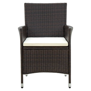 vidaXL Chaises de jardin avec coussins d'assise 4 pcs Résine tressée Marron