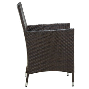 vidaXL Chaises de jardin avec coussins d'assise 4 pcs Résine tressée Marron