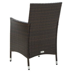 vidaXL Chaises de jardin avec coussins d'assise 4 pcs Résine tressée Marron