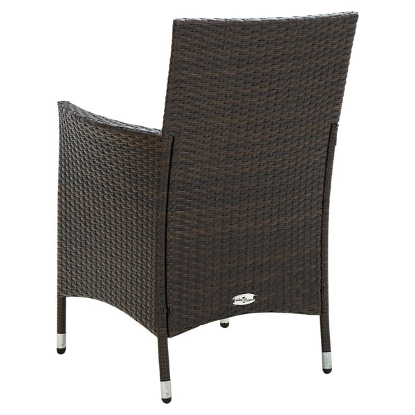 vidaXL Chaises de jardin avec coussins d'assise 4 pcs Résine tressée Marron