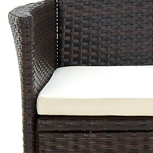 vidaXL Chaises de jardin avec coussins d'assise 4 pcs Résine tressée Marron