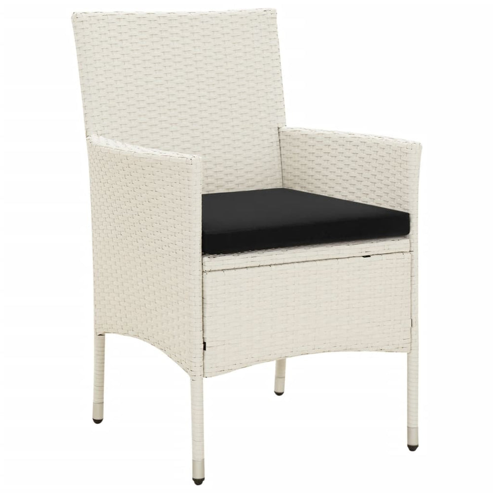 Gartenstühle mit Kissen 4 Stk. Poly Rattan Weiß