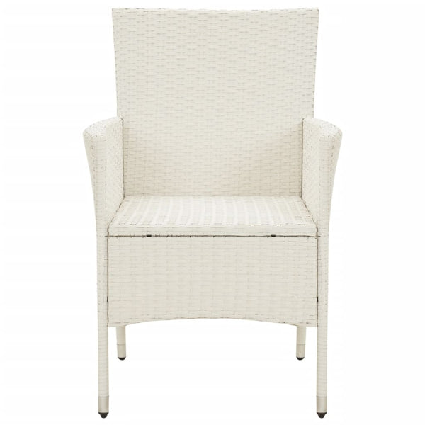 Gartenstühle mit Kissen 4 Stk. Poly Rattan Weiß