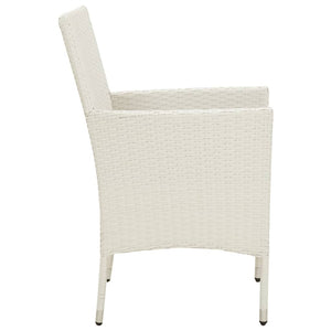 Gartenstühle mit Kissen 4 Stk. Poly Rattan Weiß