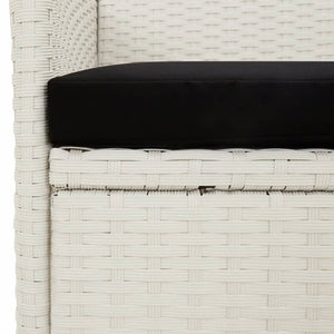 Gartenstühle mit Kissen 4 Stk. Poly Rattan Weiß