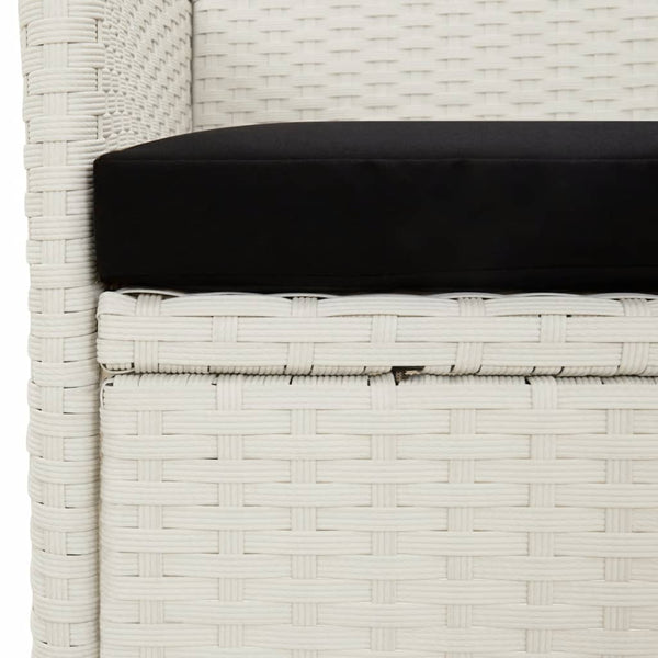 Gartenstühle mit Kissen 4 Stk. Poly Rattan Weiß