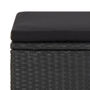4-tlg. Gartenstuhl und Hocker Set Poly Rattan Schwarz