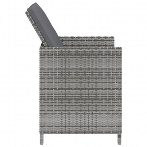 4-tlg. Gartenstuhl und Hocker Set Poly Rattan Grau