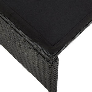 Gartenhocker mit Kissen 2 Stk. Poly Rattan Schwarz