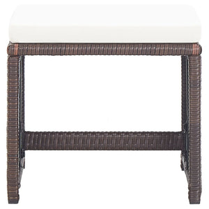 Gartenhocker 4 Stk. mit Kissen Poly Rattan Braun