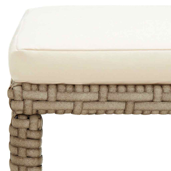 Gartenstühle mit Hocker 2 Stk. Poly Rattan Beige