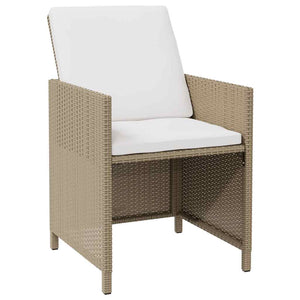 Gartenstühle mit Hocker 2 Stk. Poly Rattan Beige