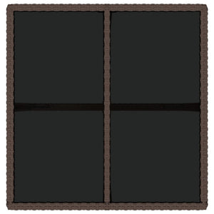 Gartentisch Braun 109x107x74 cm Poly Rattan und Glas