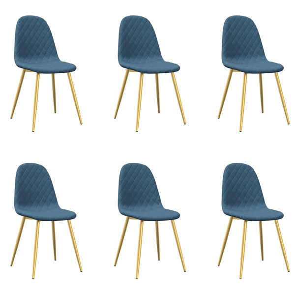 vidaXL Chaises de salle à manger 6 pcs Bleu velours