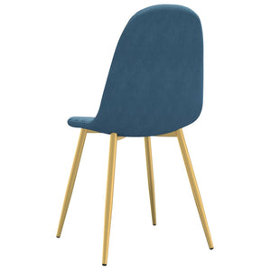 vidaXL Chaises de salle à manger 6 pcs Bleu velours