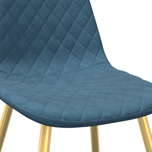 vidaXL Chaises de salle à manger 6 pcs Bleu velours