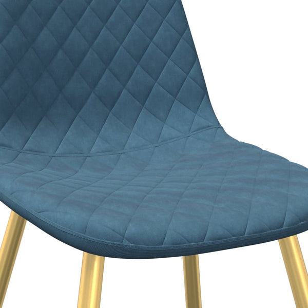 vidaXL Chaises de salle à manger 6 pcs Bleu velours