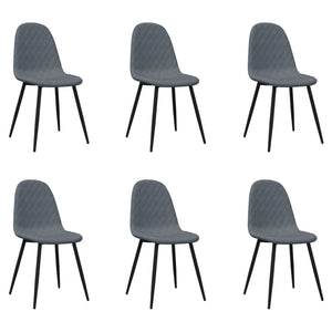 vidaXL Chaises de salle à manger 6 pcs Velours gris foncé