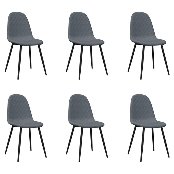 vidaXL Chaises de salle à manger 6 pcs Velours gris foncé