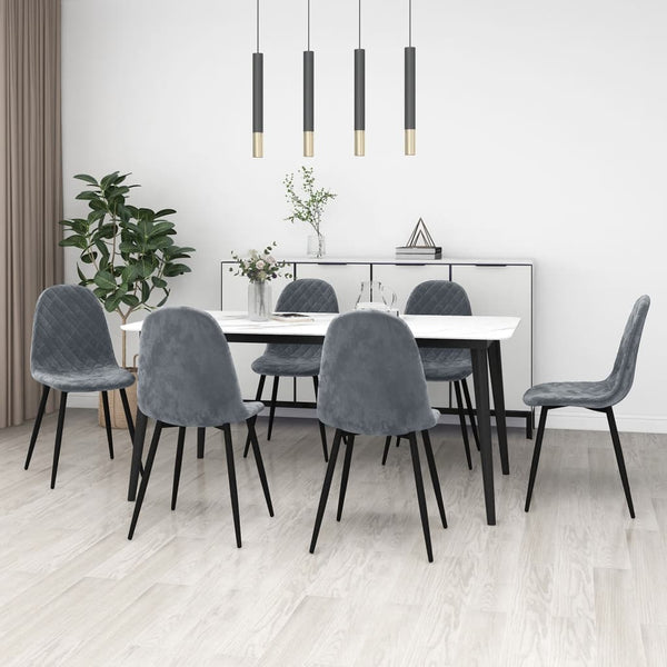 vidaXL Chaises de salle à manger 6 pcs Velours gris foncé