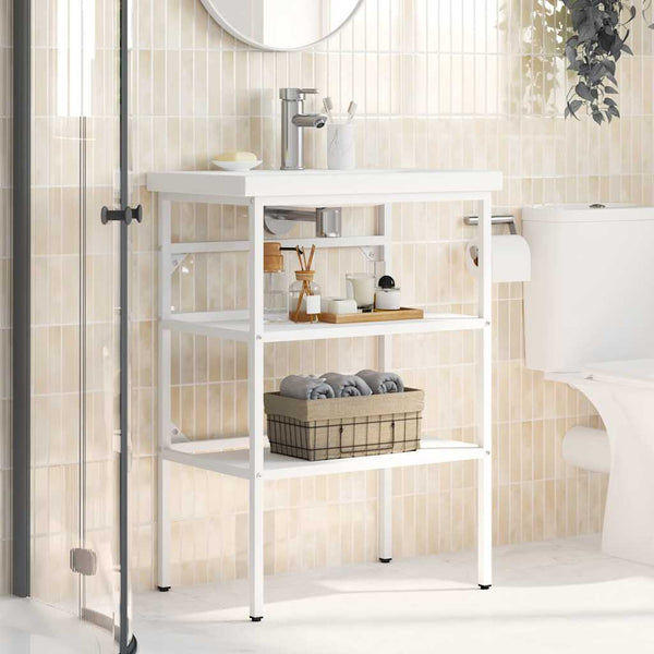 Weißes Badezimmer Waschtischgestell