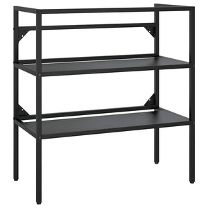 Schwarzes Waschtischgestell für Badezimmer, 79 cm