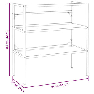 Schwarzes Waschtischgestell für Badezimmer, 79 cm