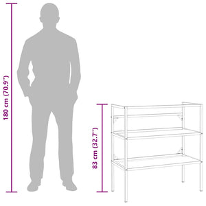 Schwarzes Waschtischgestell für Badezimmer, 79 cm