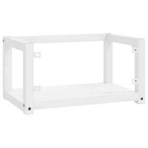vidaXL Meuble lavabo mural de salle de bain Blanc 59x38x31 cm Fer