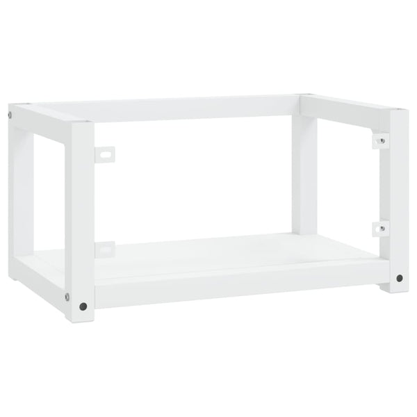 vidaXL Meuble lavabo mural de salle de bain Blanc 59x38x31 cm Fer