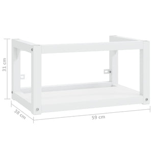 vidaXL Meuble lavabo mural de salle de bain Blanc 59x38x31 cm Fer