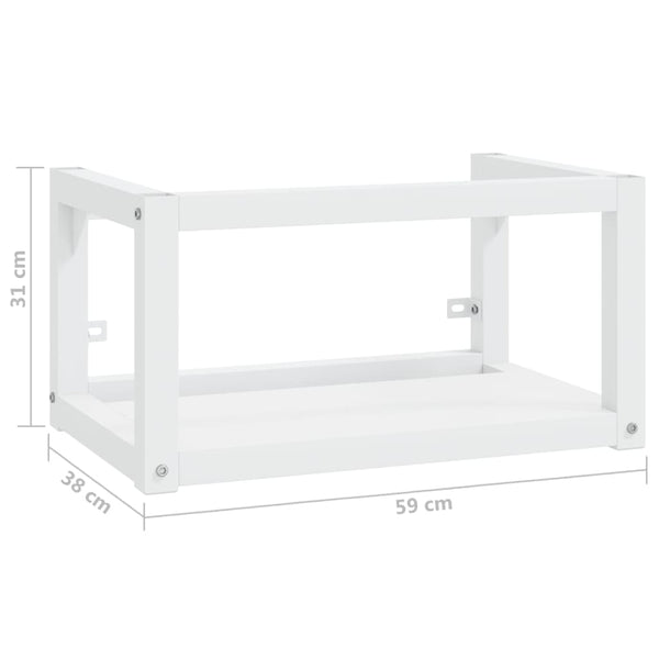vidaXL Meuble lavabo mural de salle de bain Blanc 59x38x31 cm Fer