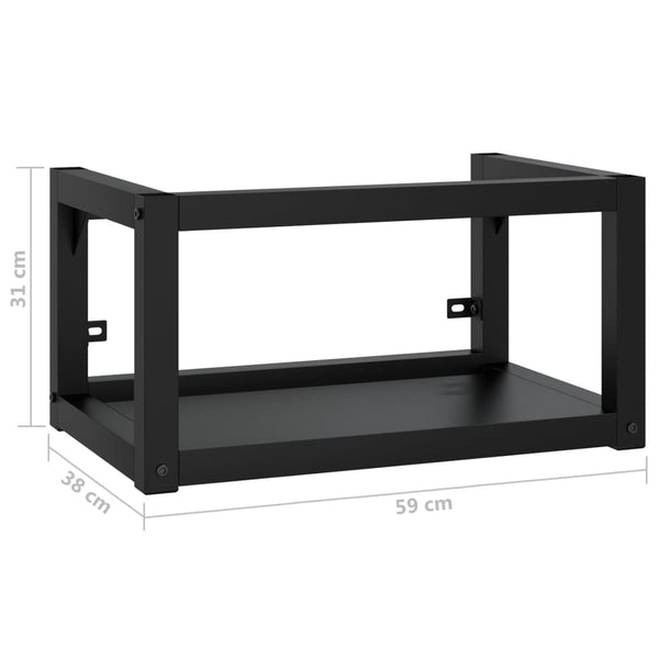 Schwarzes Wand-Waschtischgestell